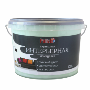 Краска акриловая интерьерная моющаяся цветная Palizh
