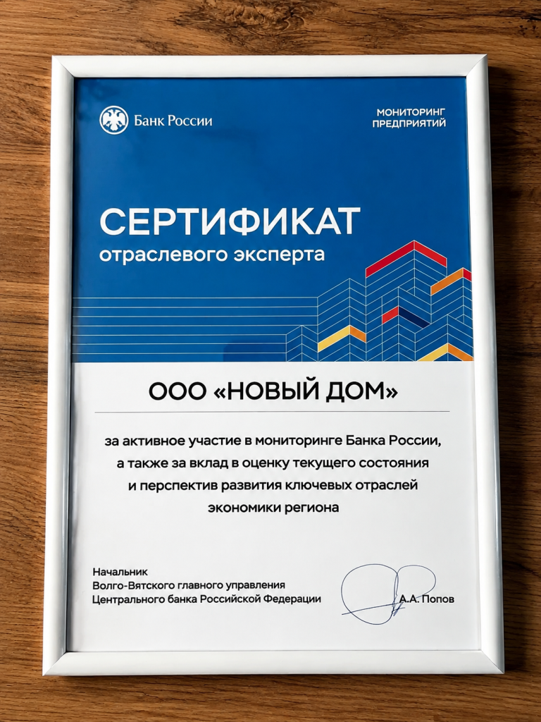 Сертификат отраслевого эксперта Сертификат отраслевого эксперта